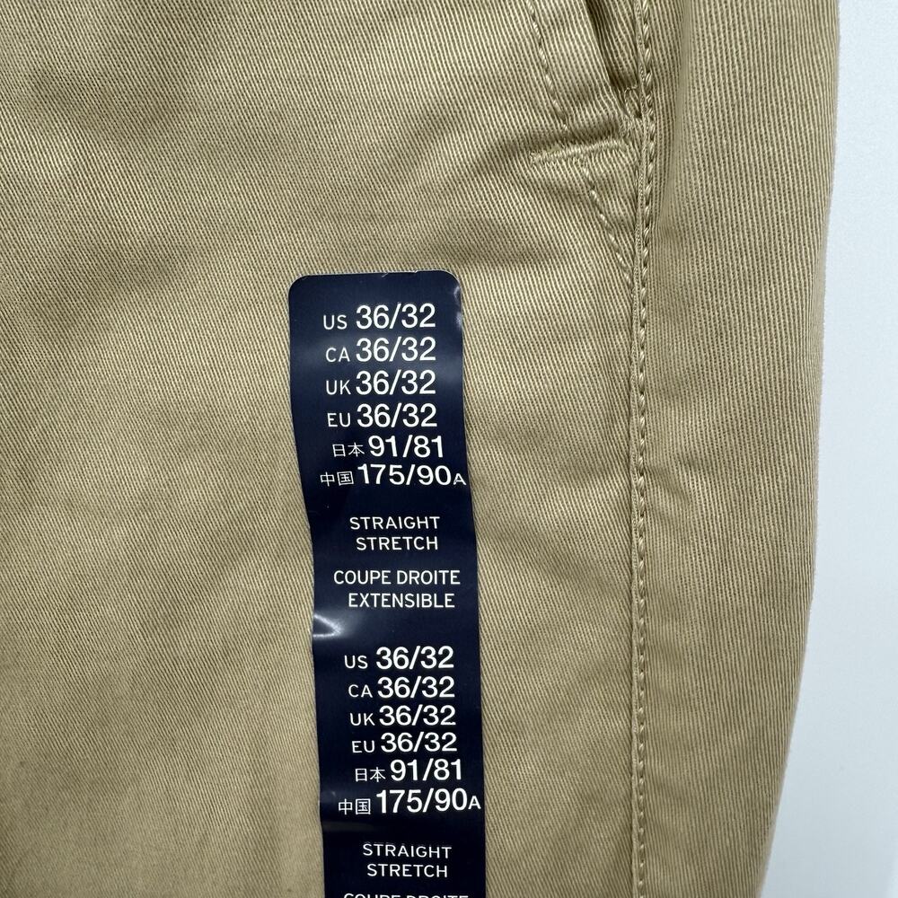Gap Khakis Mens Straight Stretch Flat Front Dress Pants Size 36x32 Preppy Chinos - Picture 4 of 11